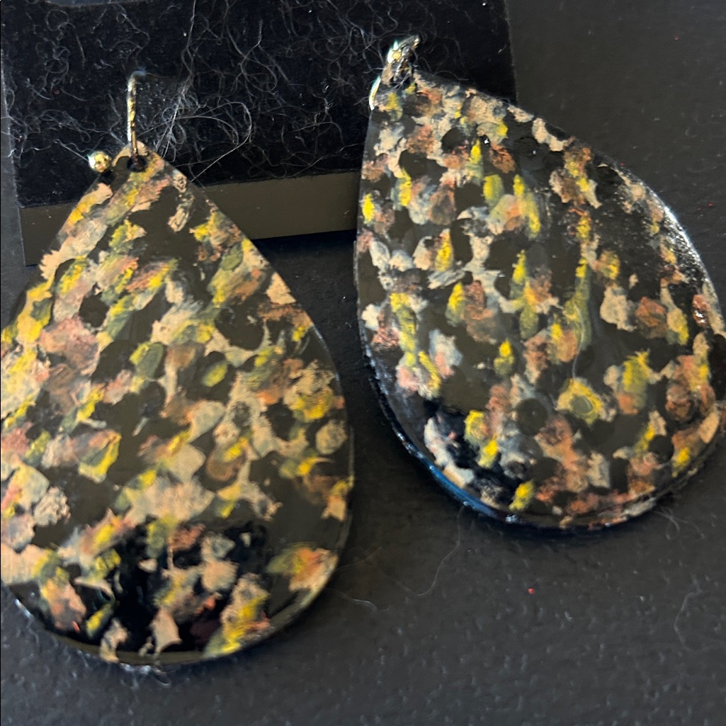 Abstract Patterned Teardrop Earrings